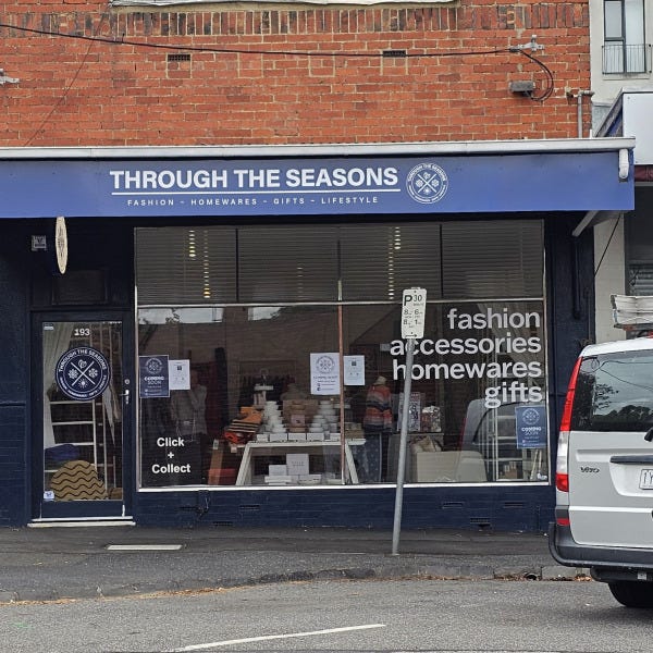 Through The Seasons Fascia & Window Letters