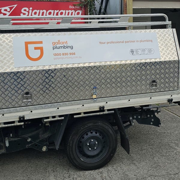 Gallant Plumbing Ute Sign