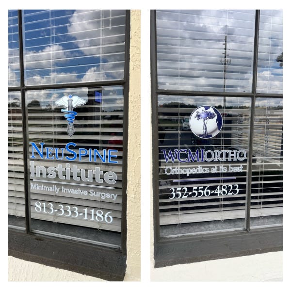 Window Decals, vinyl lettering, window graphics, window signs