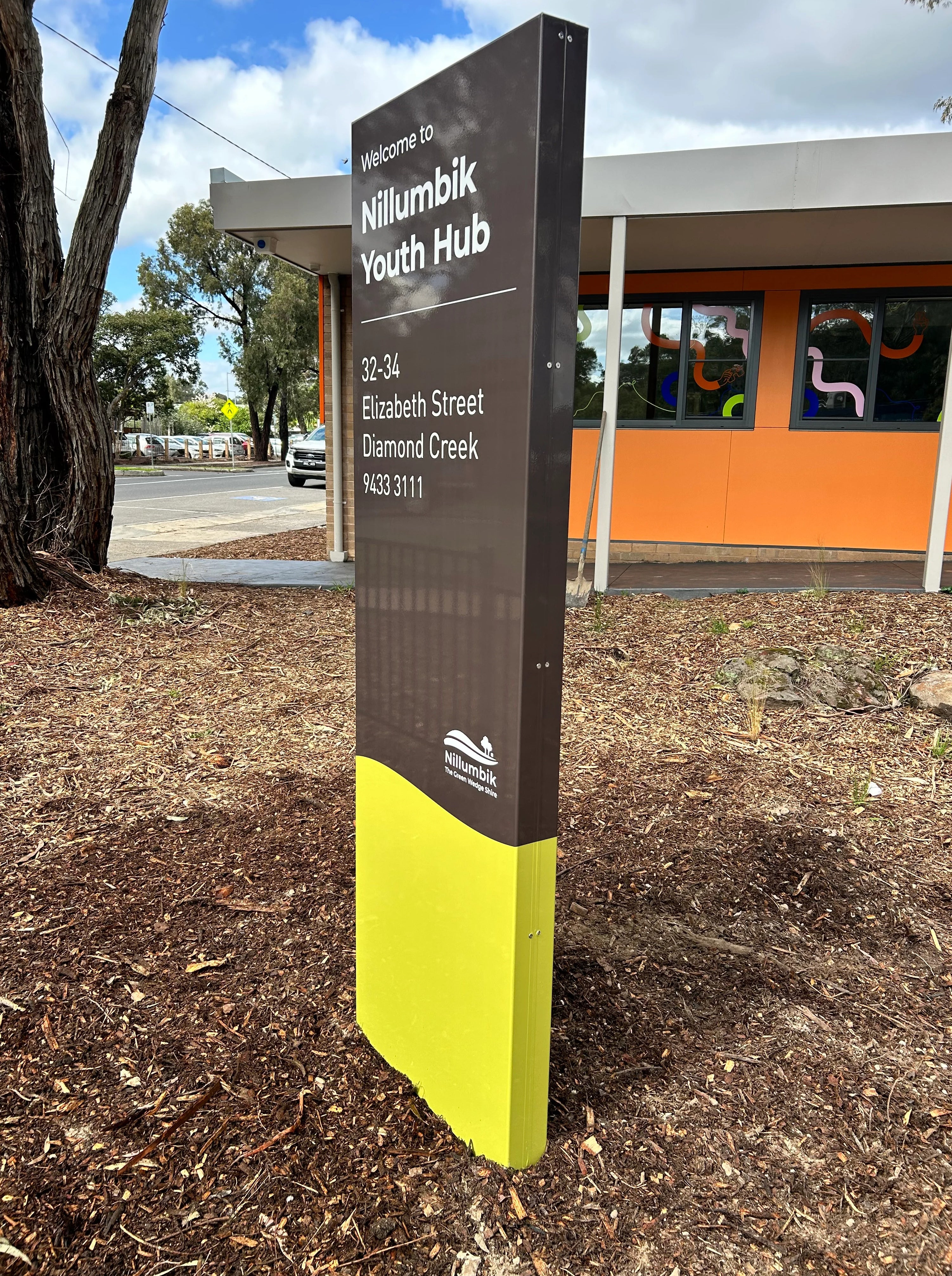 Pylon Sign - Nillumbik Youth Hub - Diamond Creek VIC.