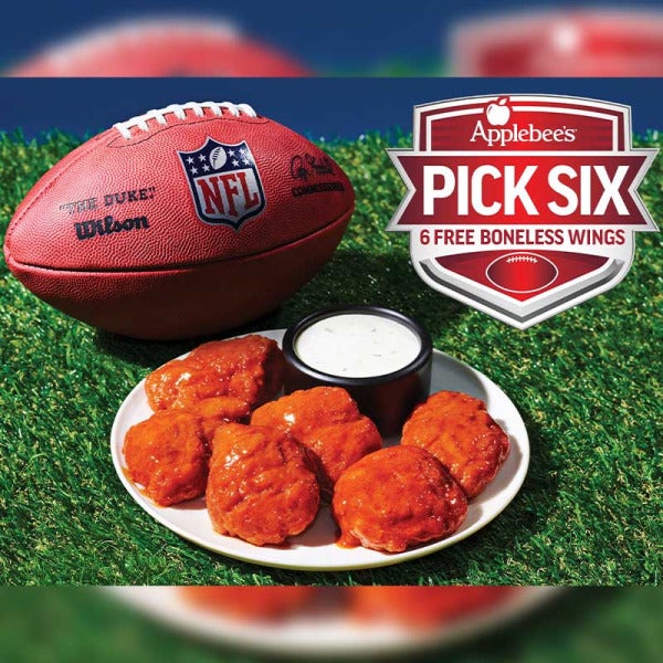 Applebee's Strikes Flavorful Touchdown with NFL Partnership: Get Ready for Applebee’s Pick 6 Mondays! Applebee's Strikes Flavorful Touchdown with NFL Partnership: Get Ready for Applebee’s Pick 6 Mondays!