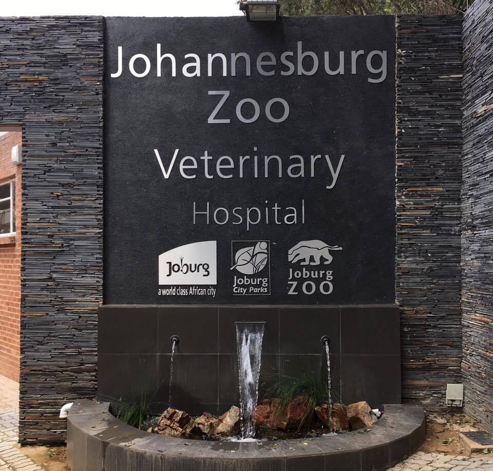 Signage for Johannesburg Zoo Veterinary Hospital