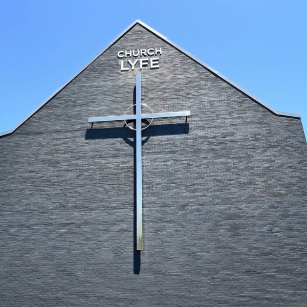 Transforming Church Facades: Our Custom Acrylic Sign & Metal Cross for CHURCH LYFE