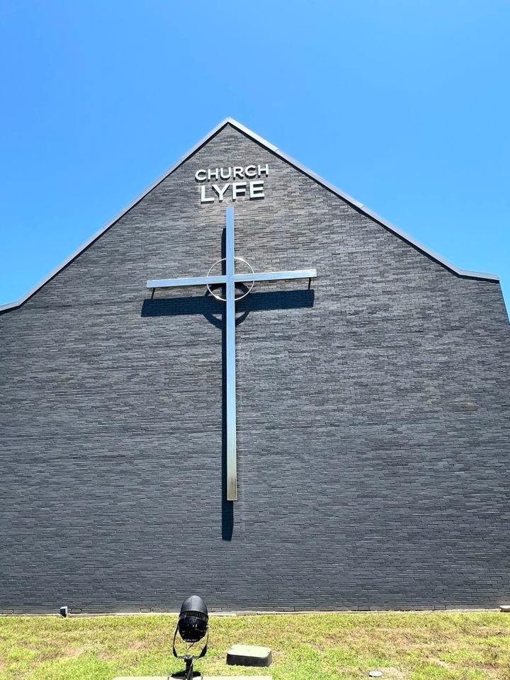 Transforming Church Facades: Our Custom Acrylic Sign & Metal Cross for CHURCH LYFE