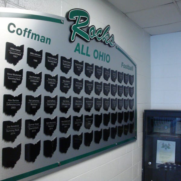 Dublin Coffman 04-13-2017 All Ohio Record acrylic and brushed silver1