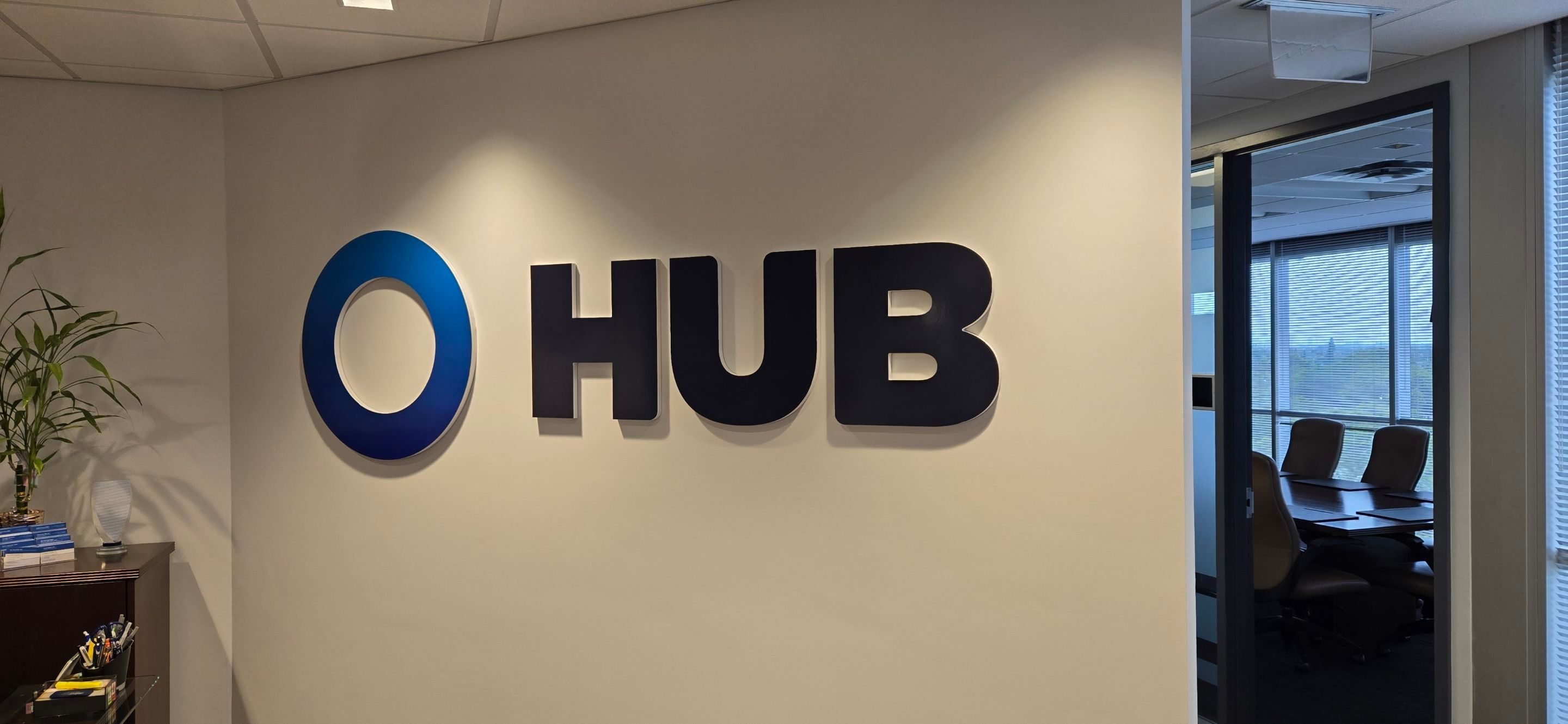 reception logo sign, dimensional letters