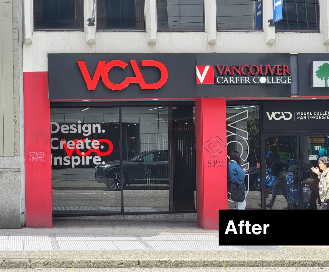 3D Illuminated Channel Letters for Campus Support/VCAD in Vancouver, BC
