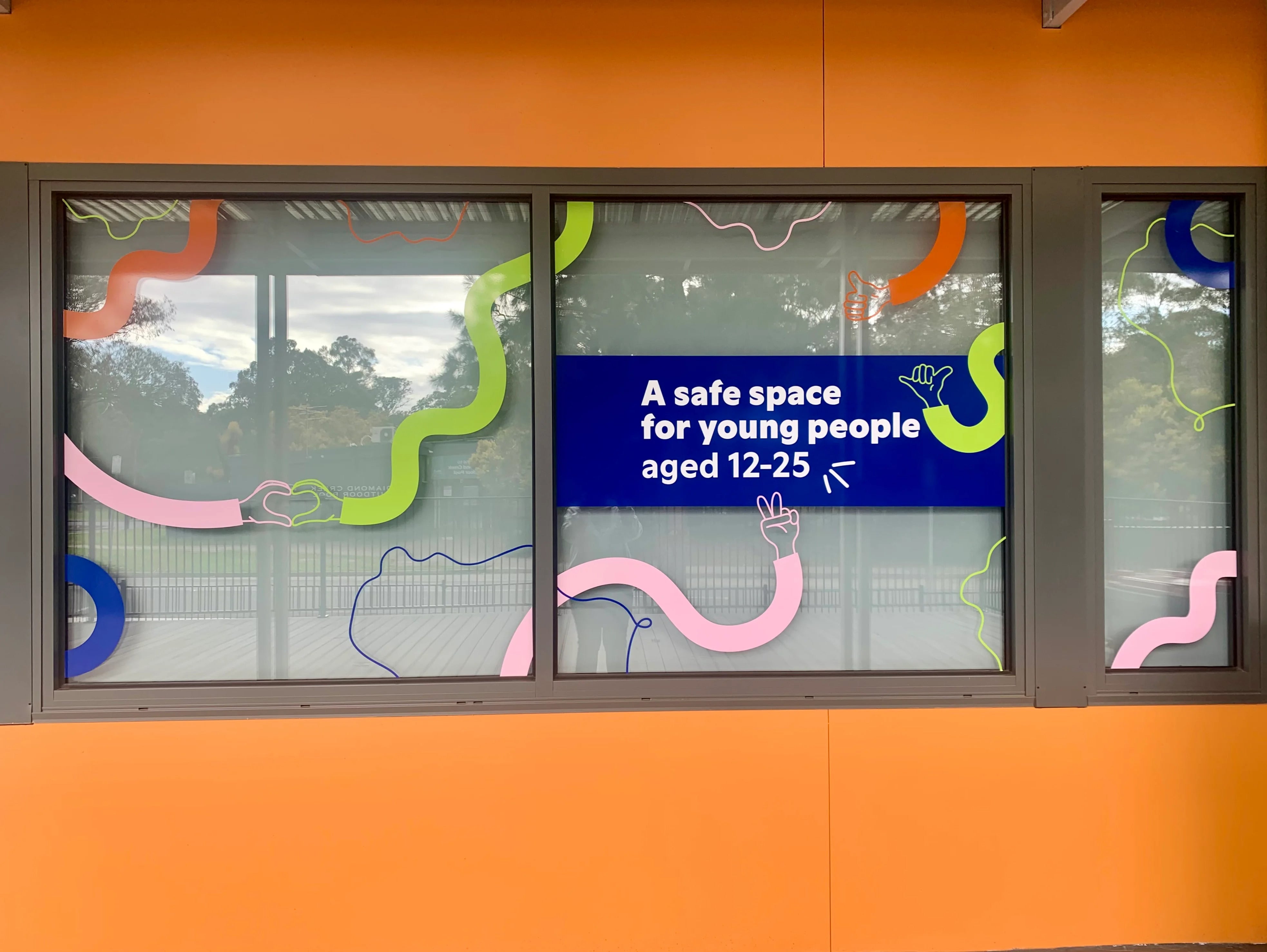 Windows Graphics - Nillumbik Youth Hub - Diamond Creek VIC.