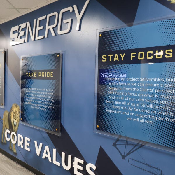 Senergy Wall Wrap & Dimensional Logo & Acrylic Posters