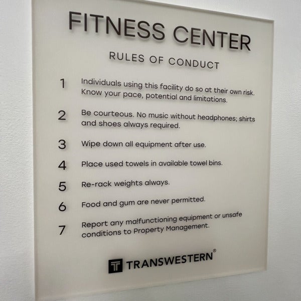 Custom Interior Informational Signs - Transwestern, Redmond, WA