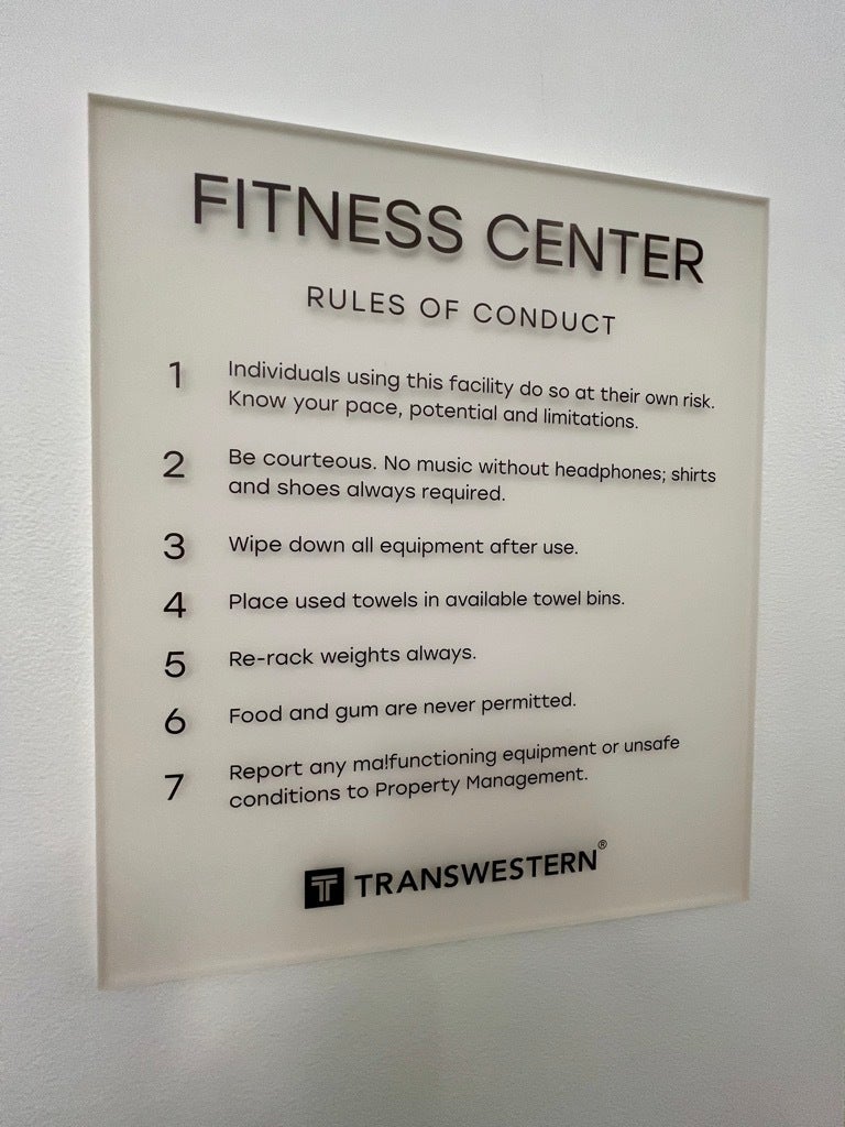 Custom Interior Informational Signs - Transwestern, Redmond, WA