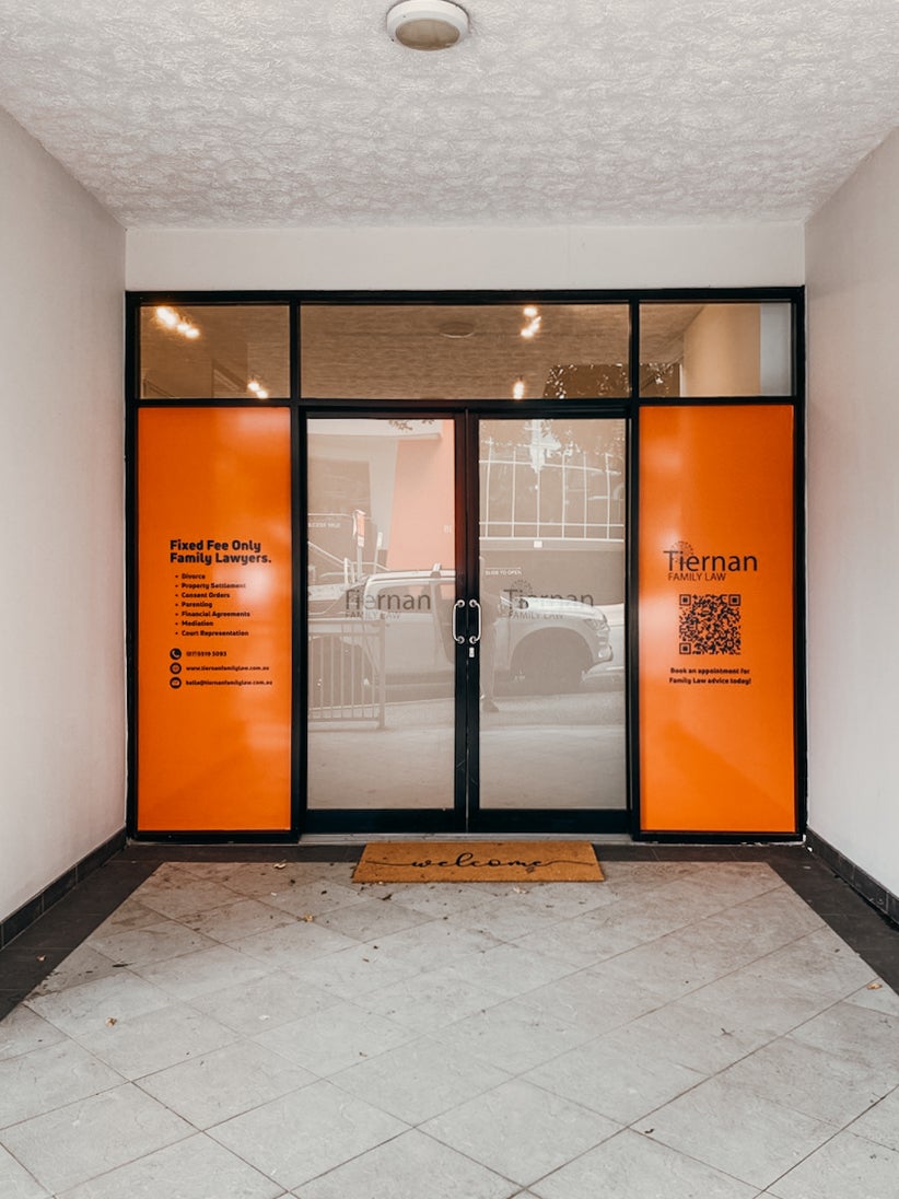 Brisbane Window Frosting, Graphics & Fascia Sign for Tiernan Family Law