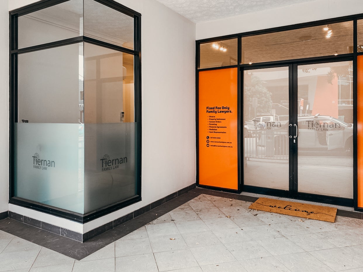 Brisbane Window Frosting, Graphics & Fascia Sign for Tiernan Family Law