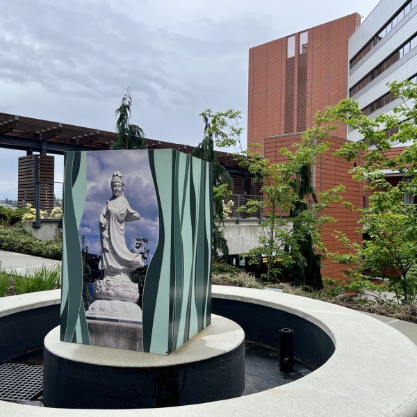 Custom Monument Pedestal Graphics Wrap - City Hall, Bellevue, WA