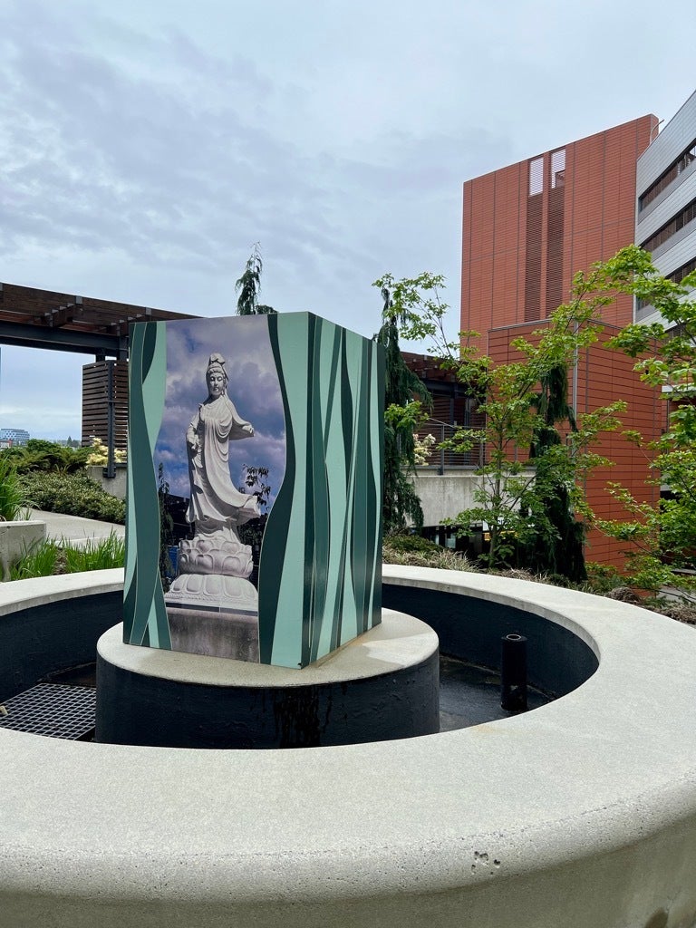 Custom Monument Pedestal Graphics Wrap - City Hall, Bellevue, WA