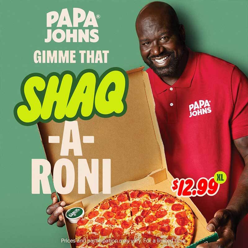 Papa Johns' Shaq-a-Roni Pizza: Slam Dunking for Charity and Flavor