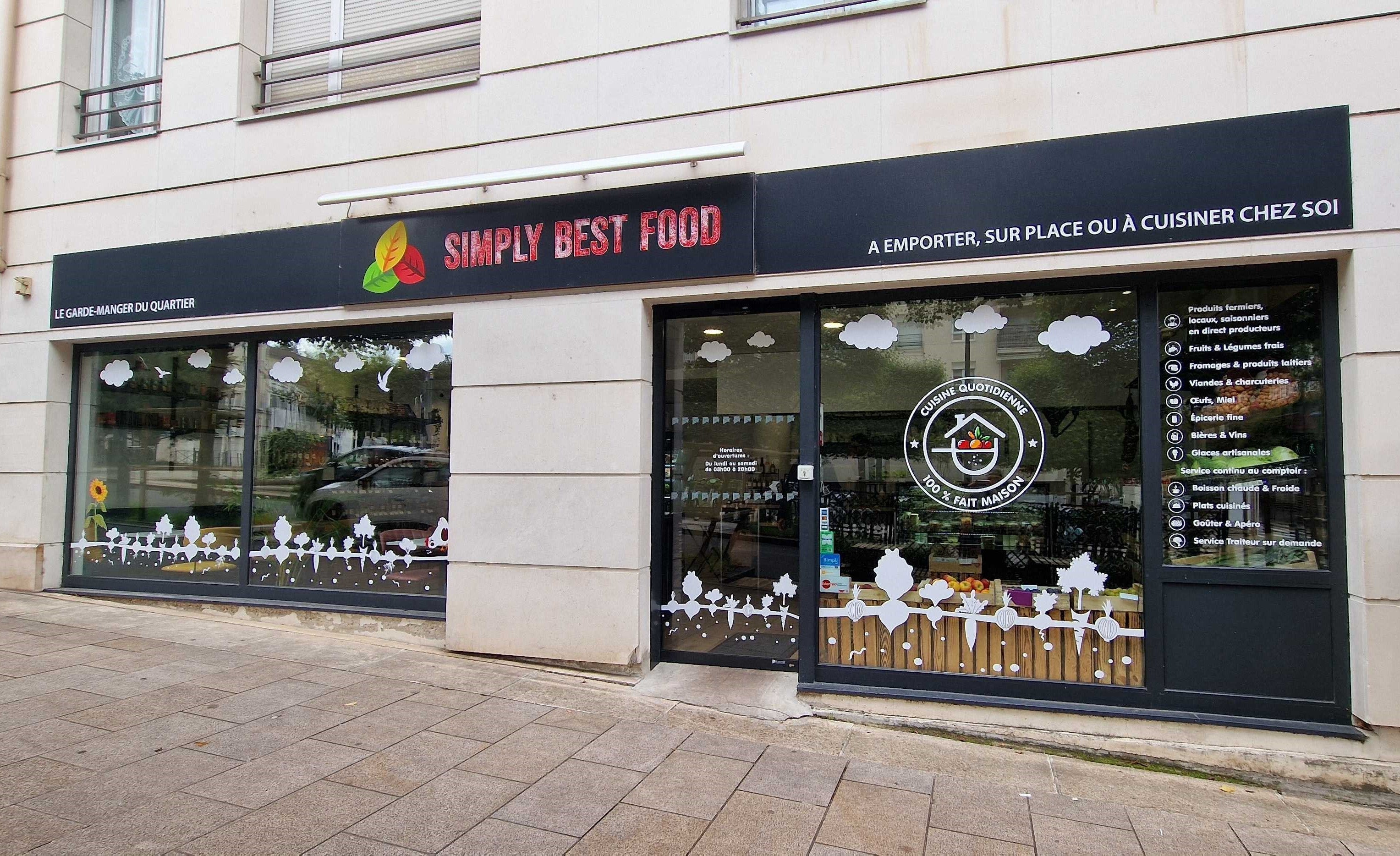 Vitrophanie pour Simply Best Food