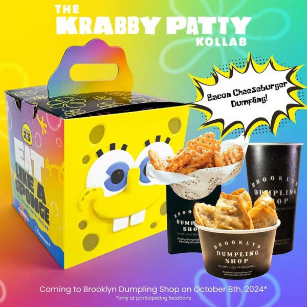 Brooklyn Dumpling Shop Teams Up with SpongeBob SquarePants for Krabby Patty Kollab Menu Brooklyn Dumpling Shop Teams Up with SpongeBob SquarePants for Krabby Patty Kollab Menu