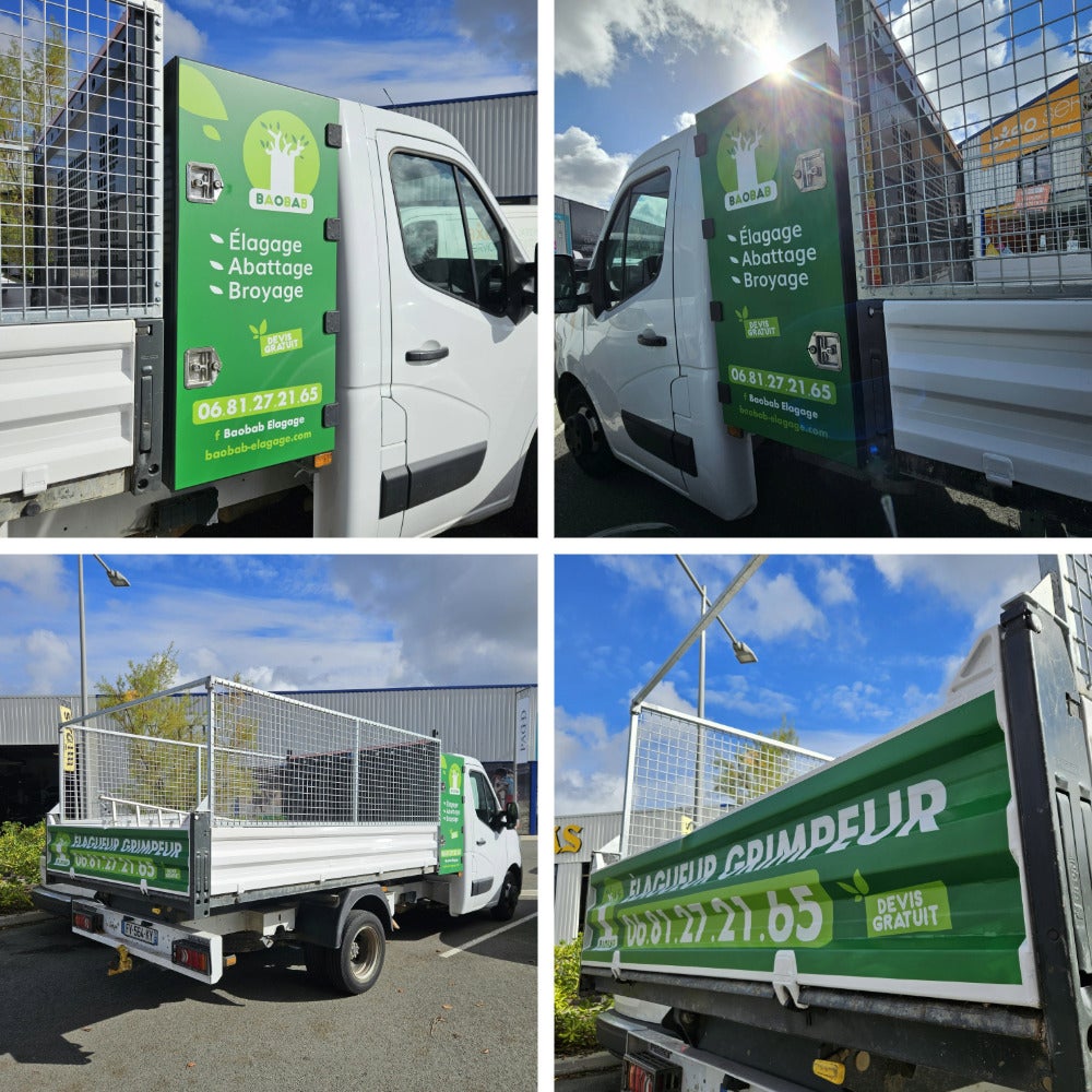 Vinyle publicitaire sur coffre camionnette