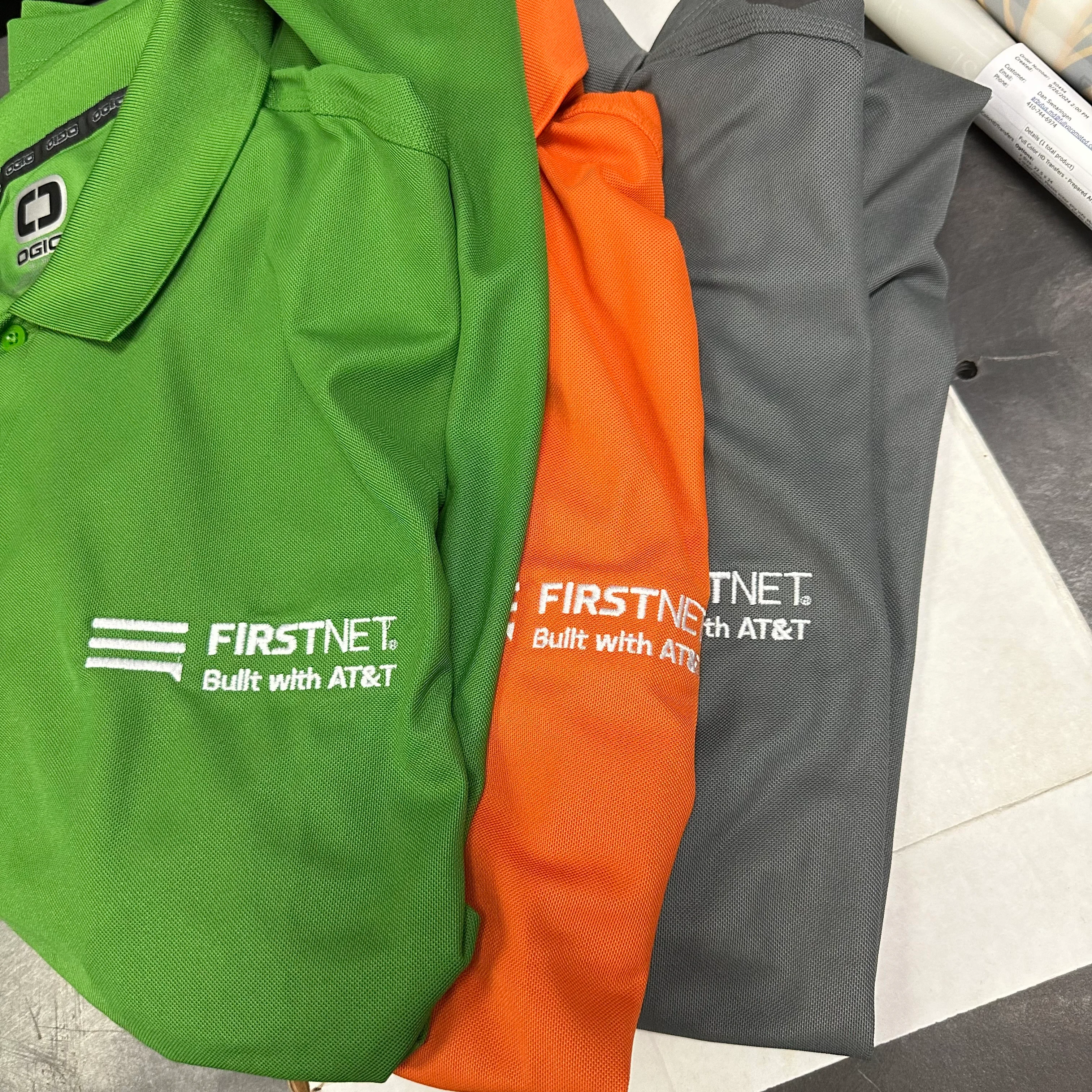 Branded sport shirts for AT&T First Net staff