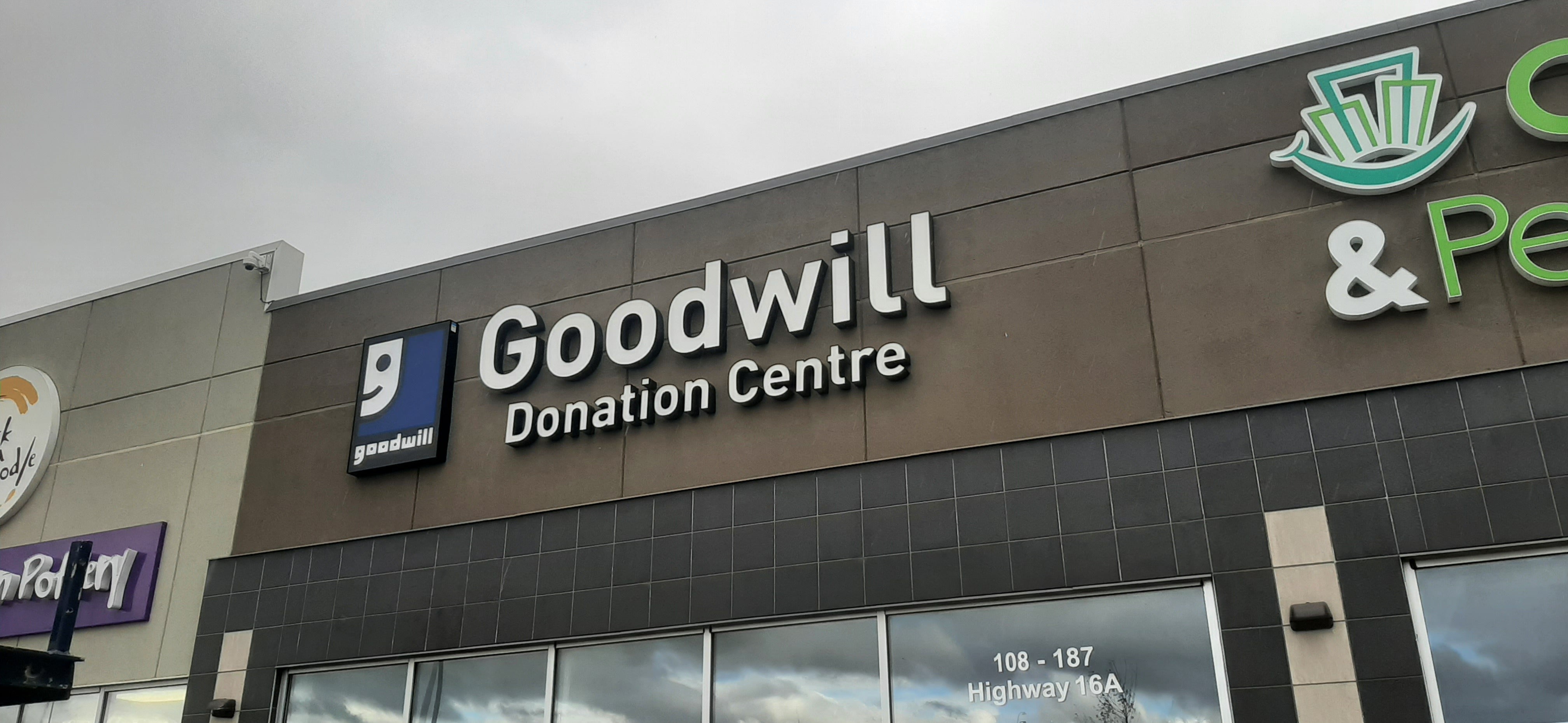 Illuminated Channel Letters & Lexan Face for Goodwill Industries of Alberta in Spruce Grove, AB