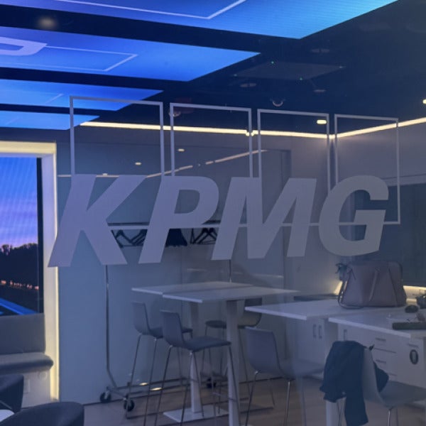 Custom Die-Cut Window Frosting for KPMG at Capital One Arena