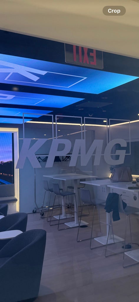 Custom Die-Cut Window Frosting for KPMG at Capital One Arena