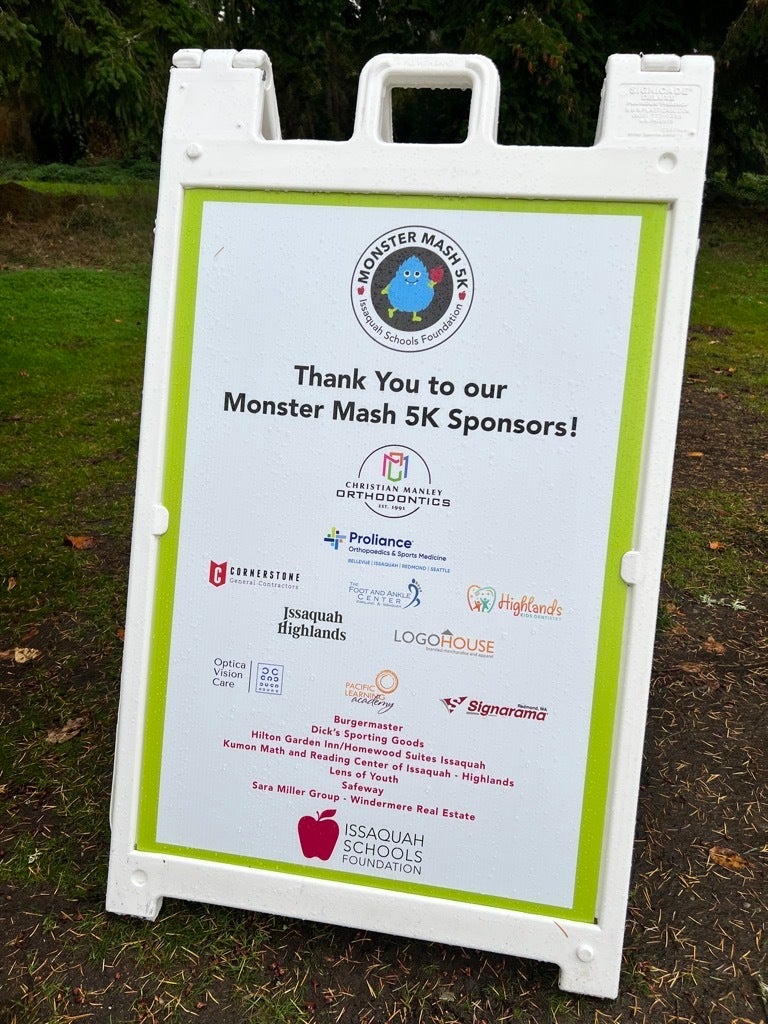Supporting Issaquah Schools Foundation - Monster Mash 5K