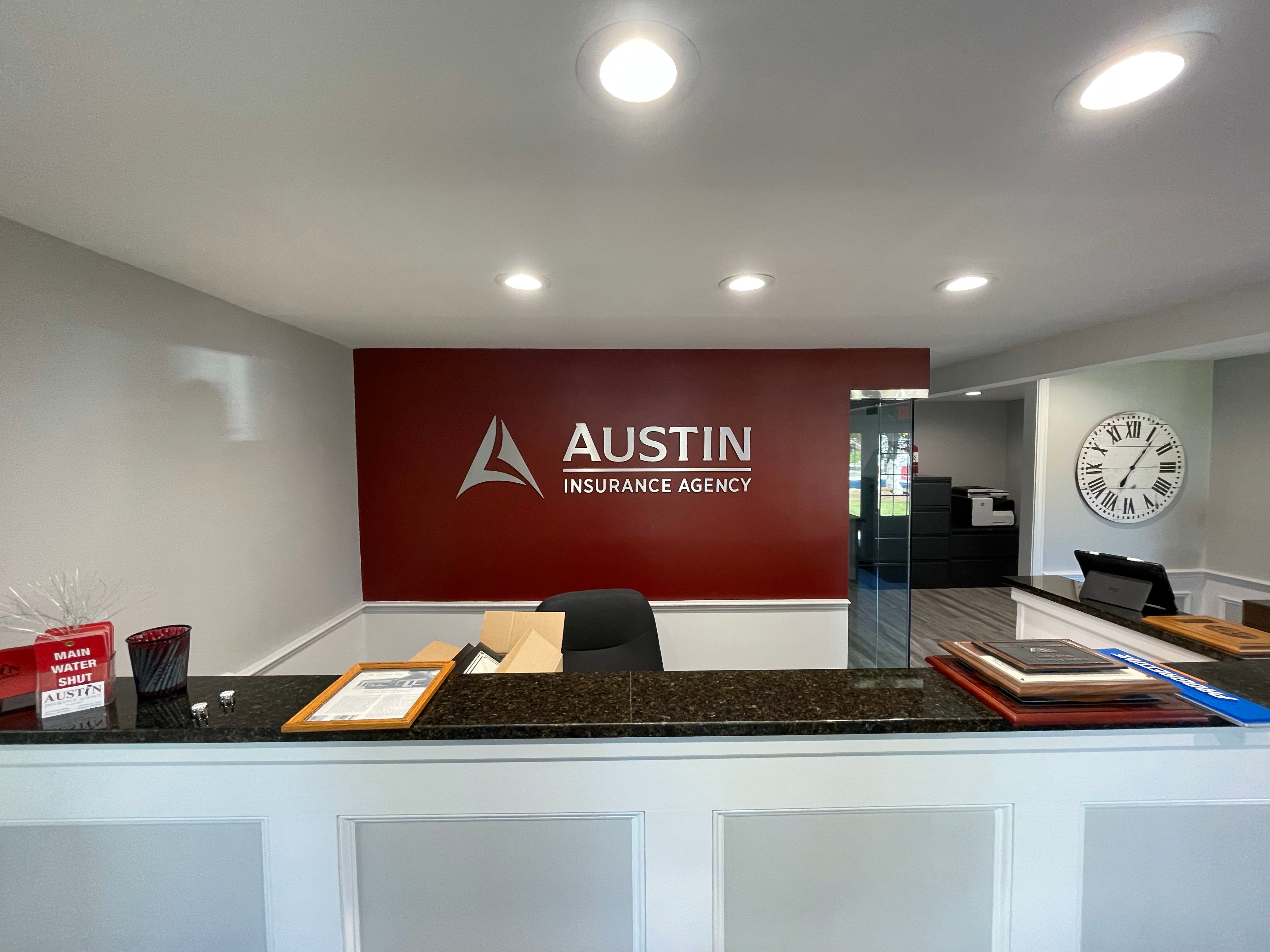 Austin Insurance Brushed Aluminum Dimensional Letters