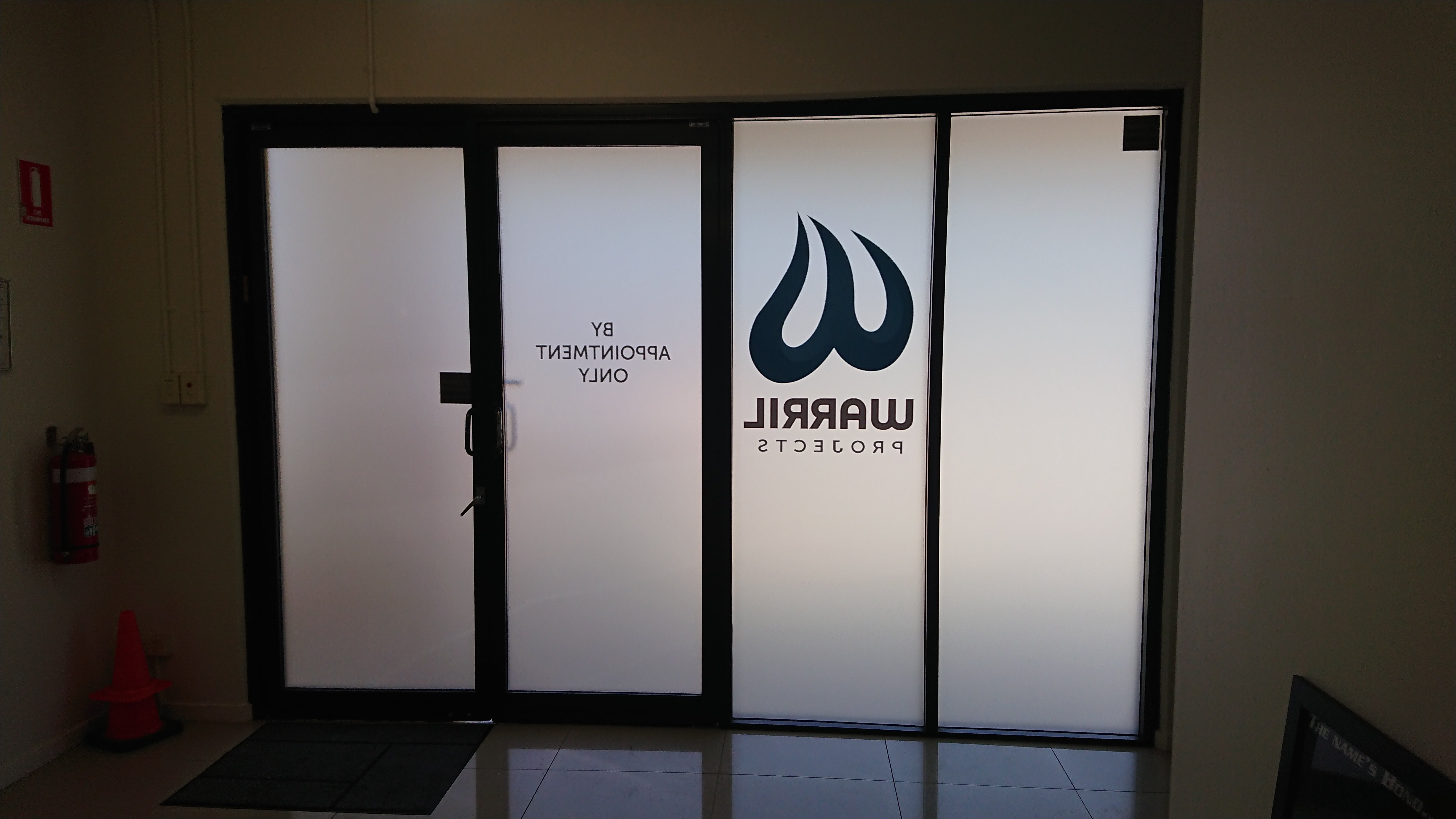 Fantastic window graphics from the inside out...