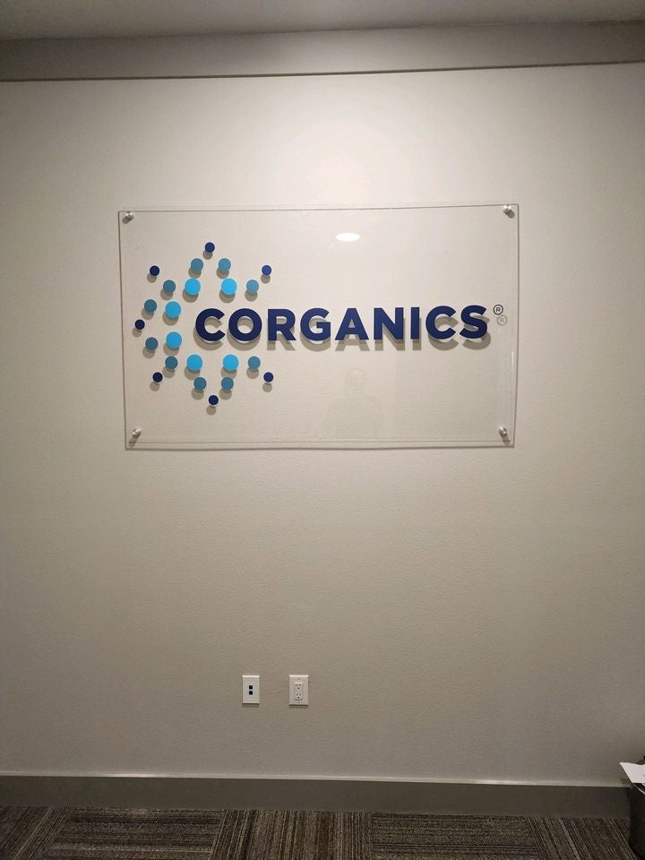Custom Branded Office Signage for Corganics