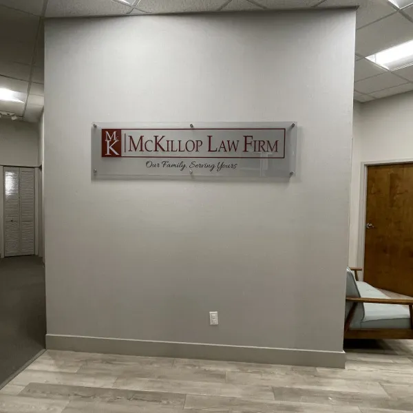 Reception Sign Acrylic with Frosted Vinyl and Graphics