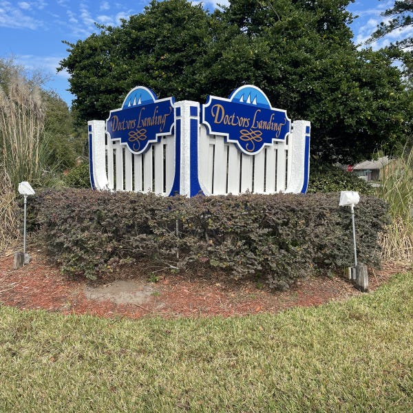 Doctors Landing Monument sign