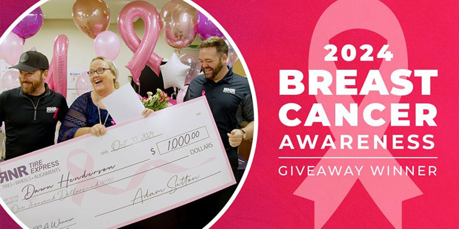 RNR Tire Express Honors Dawn Henderson, Two-Time Breast Cancer Survivor and Unwavering Teacher, with THINK PINK Package in Heartfelt Gesture RNR Tire Express Honors Dawn Henderson, Two-Time Breast Cancer Survivor and Unwavering Teacher, with THINK PINK Package in Heartfelt Gesture