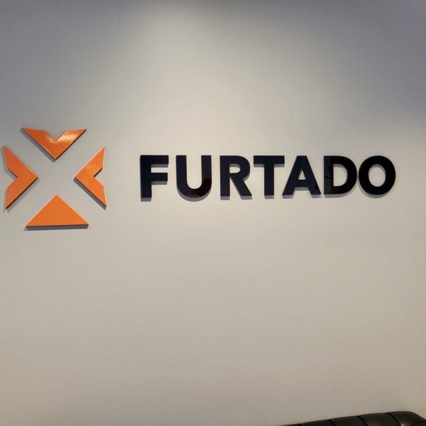 Custom Lobby Sign in Acrylic - Furtado Associates, Seattle, WA