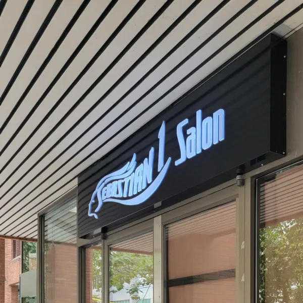 Lightbox with Push Thru Letters For Sebastian Hair Salon in Vancouver, BC