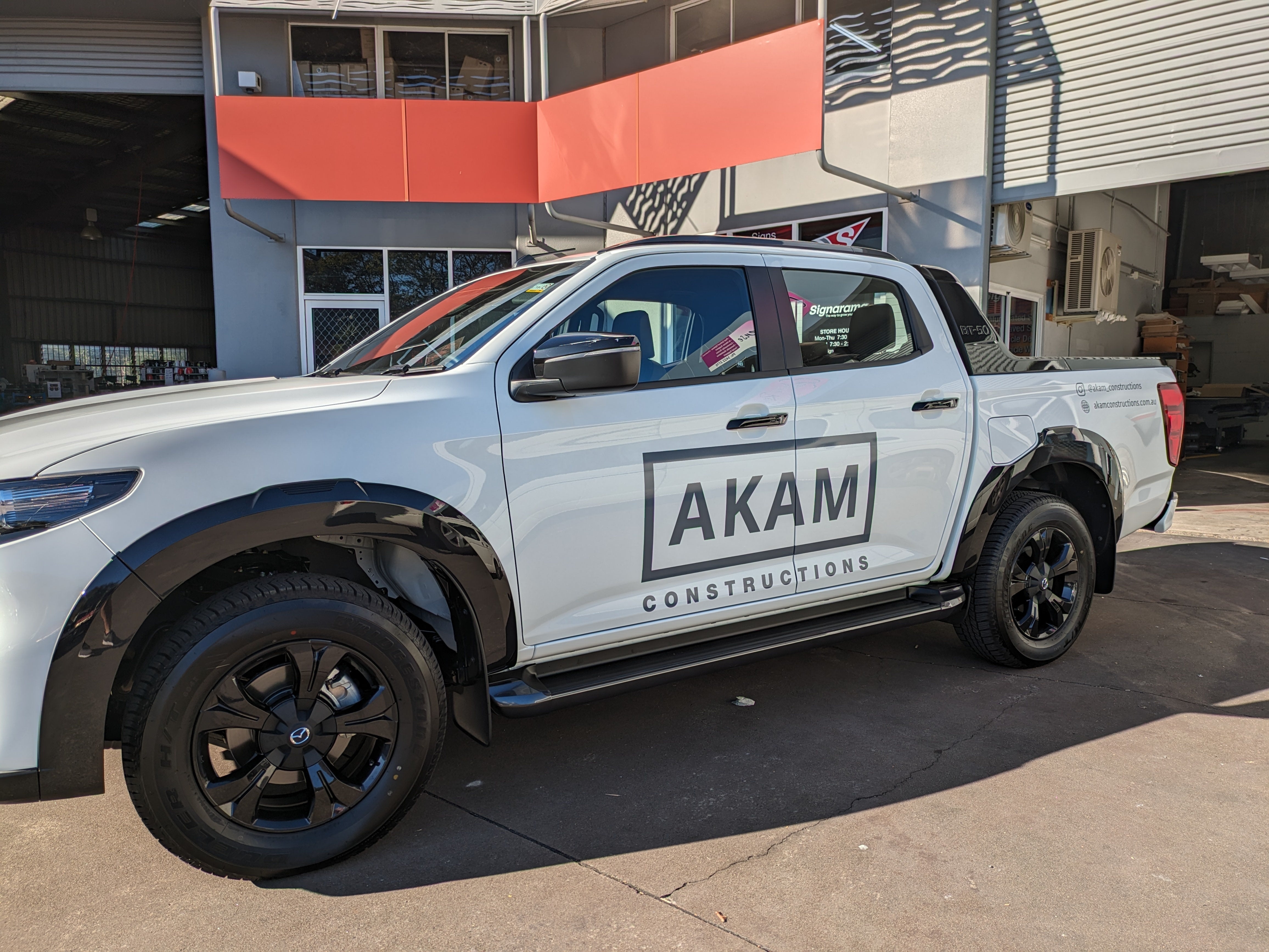 Simple graphics on a sweet looking truck!