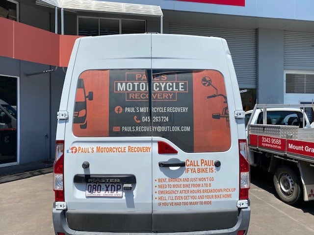 What a difference a new print made on the rear windows of this van!
