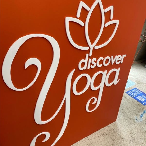 Custom Storefront Sign - Dimensional Logo - Discover Yoga, Redmond, WA
