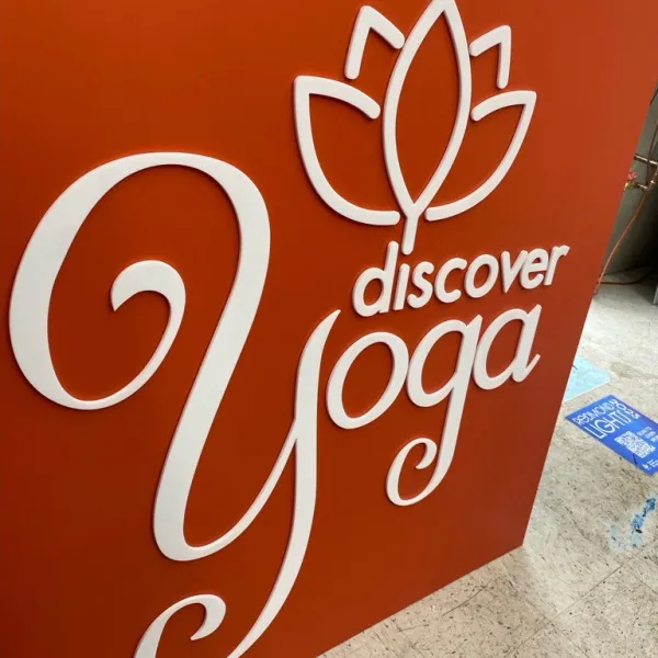 Custom Storefront Sign - Dimensional Logo - Discover Yoga, Redmond, WA