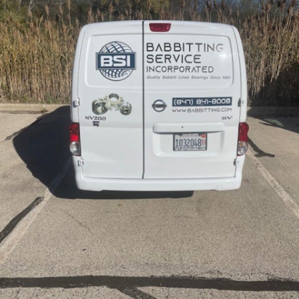Babbitting Service Inc. Van Rear Side