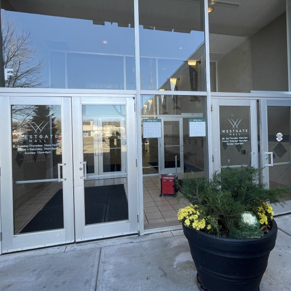 Holiday Hours Window Decal Install