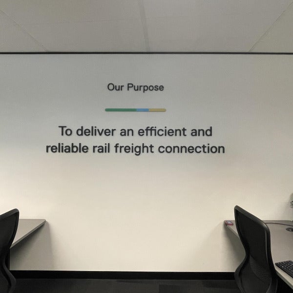 3D acrylic letters expressing company values installed to wall by Signarama Brendale.