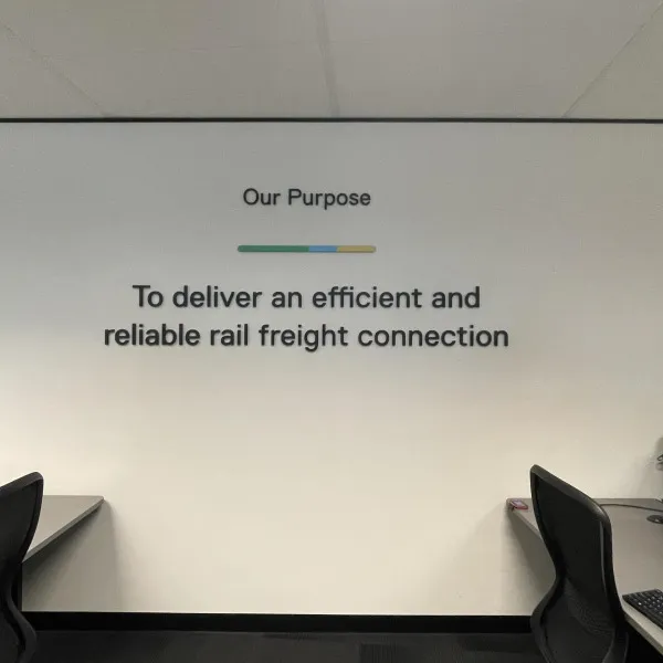 3D acrylic letters expressing company values installed to wall by Signarama Brendale.