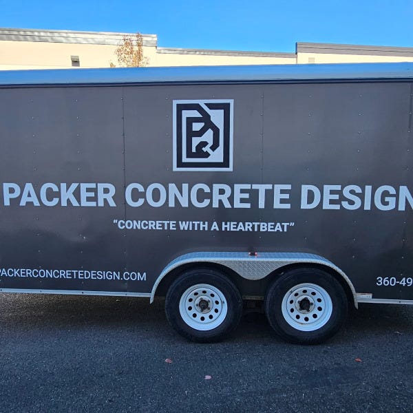 Trailer, Graphics, Logo, Advertising, Concrete, Mason County, Shelton, WA