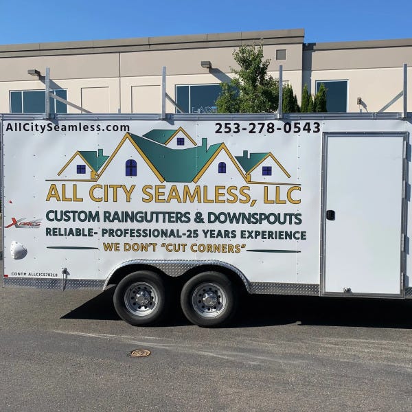 Trailer, Graphics, Logo, Advertising, Gutters, Downspouts, Lacey, WA, Thurston County
