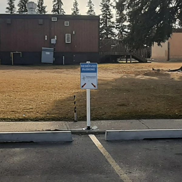 Parking Signs on Flex Posts in Edmonton, AB