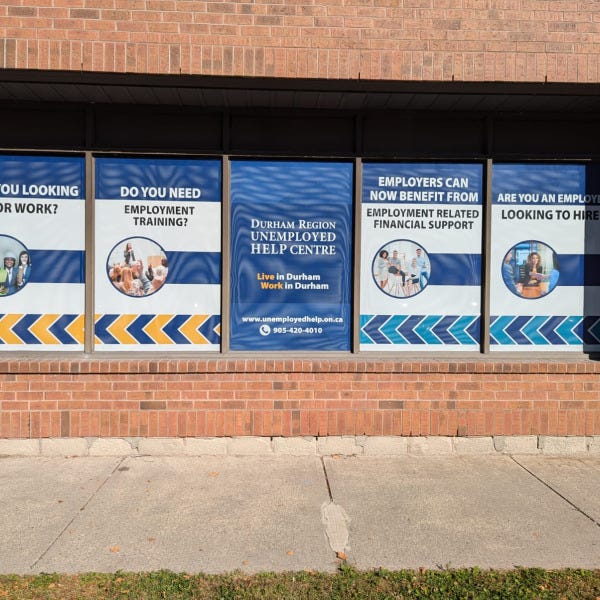 Durham Region Unemployed Help Centre - Window Decal