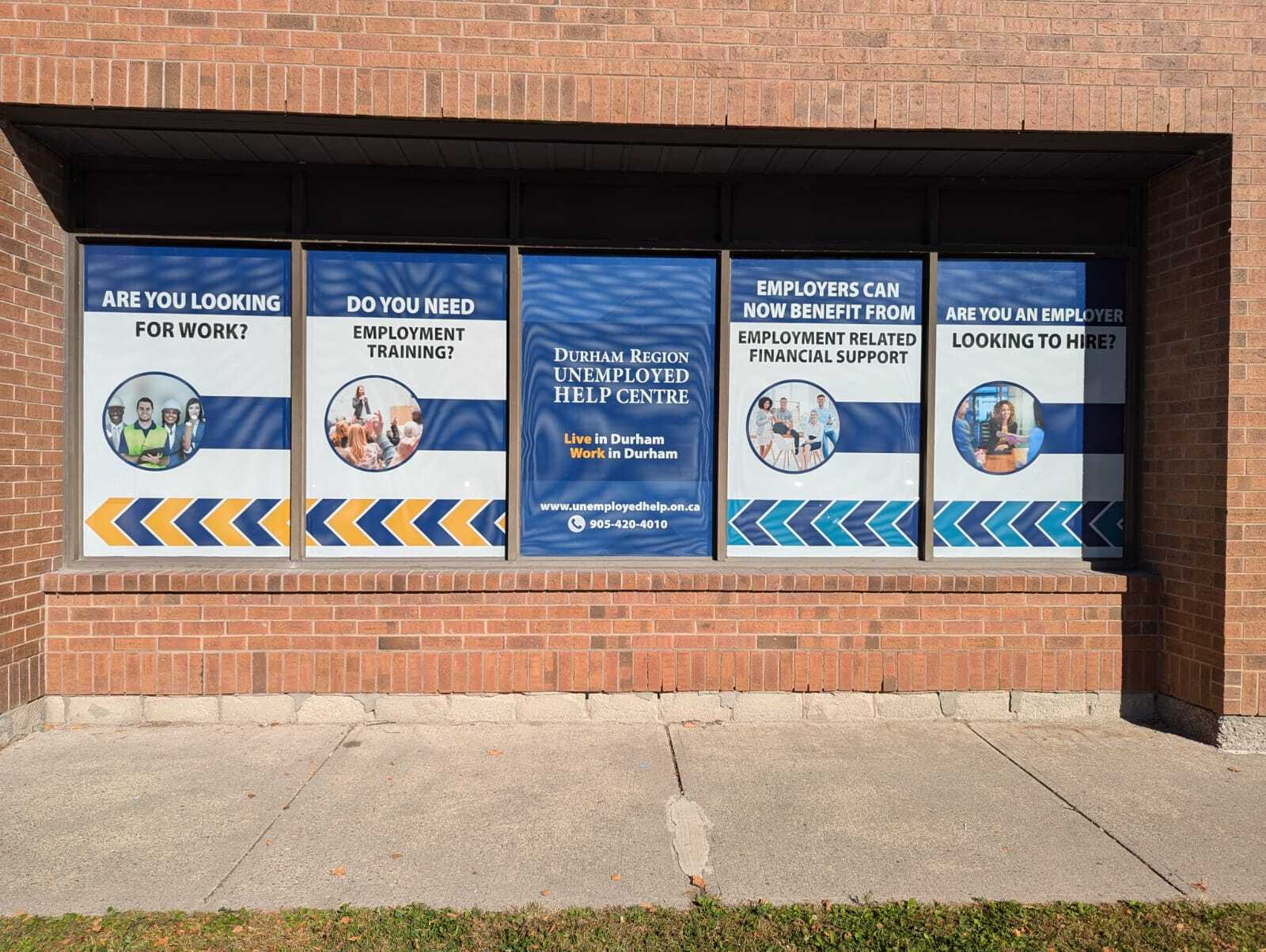 Window Decal for Durham Region Unemployed Help Centre
