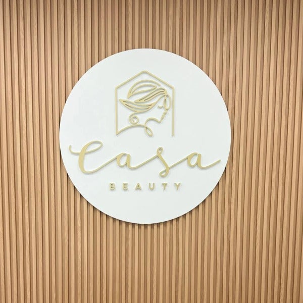 Dimensional Letter Sign On A Round Backer - Reception/Office Sign